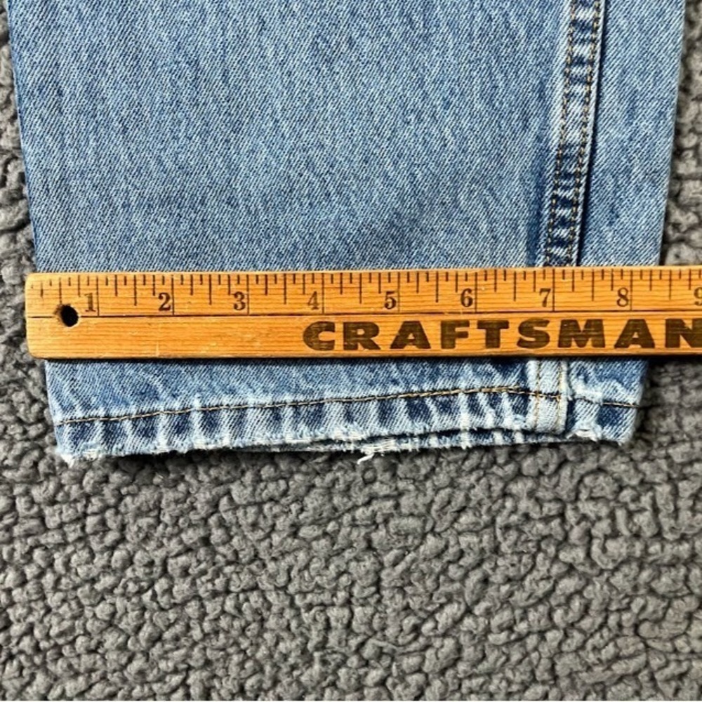 Levis 505 Regular Fit Straight Leg Jeans Light Wash Blue Mens 33x32 Distressed - Picture 9 of 11